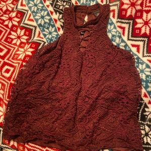 Maroon lace top